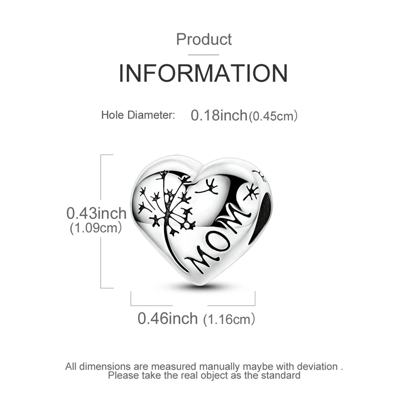 925 Sterling Silver Love Heart Zircon Pendant | Sparkling Beads Fit Original Bracelet & Necklace DIY Jewelry Gift for Women