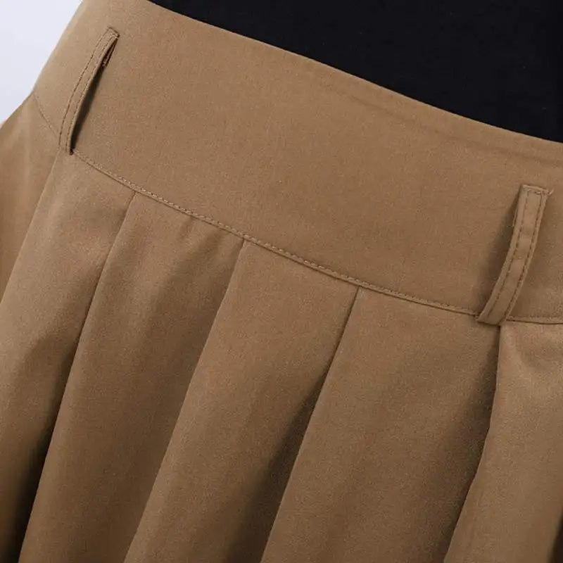 ZANZEA Women High Waist Pleated Swing Skirt – Vintage Korean Style Long Solid Skirt for Spring 2024