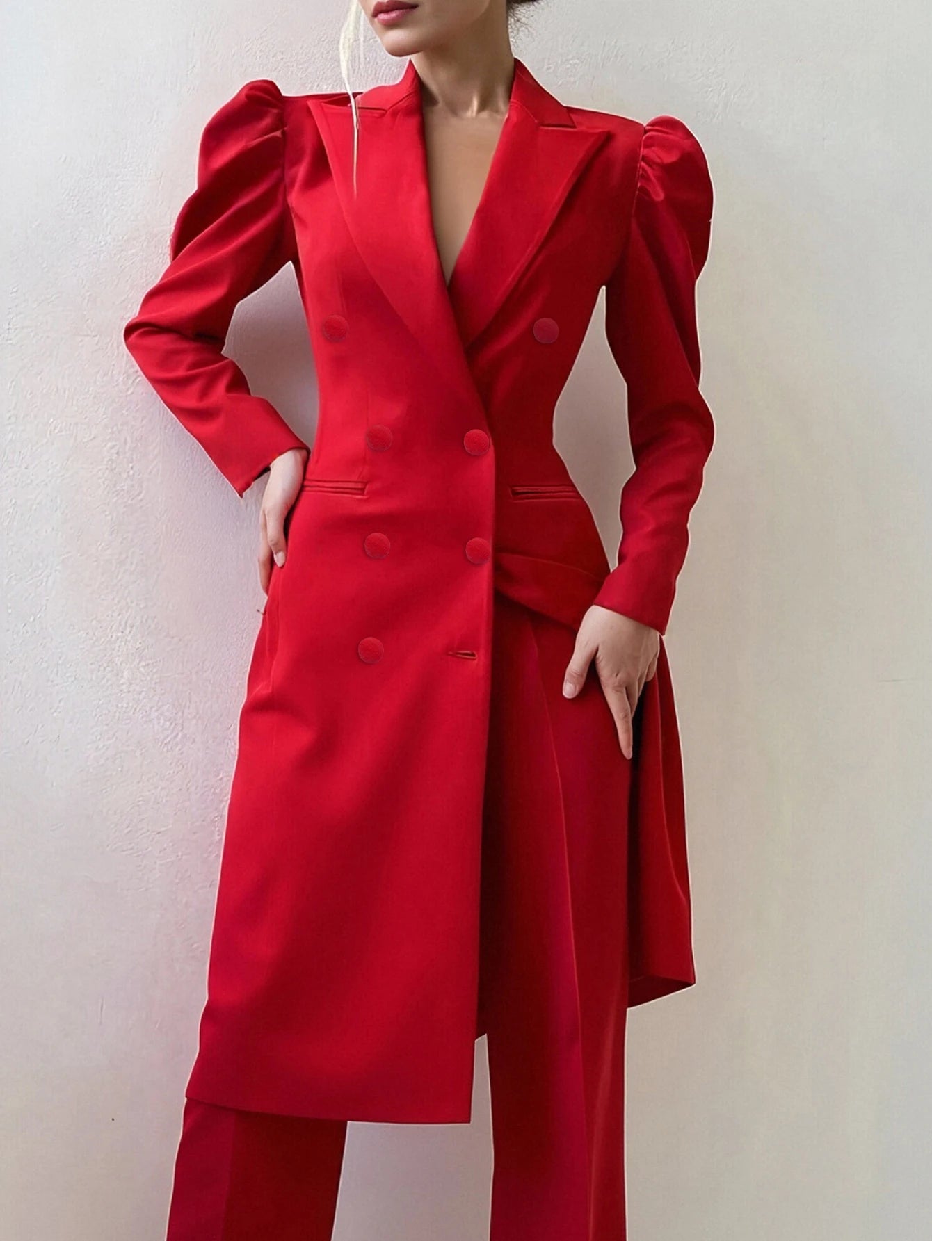 Women’s Business Blazer – Autumn Winter Long Sleeve Turn-Down Collar Button Front | High Street Office Wear
