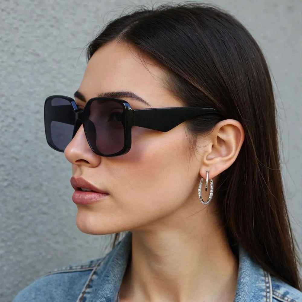 2025 New In Sunglasses for Women – Unique Double Frame Design Oversized Sunglasses with Gradient Lenses | UV400