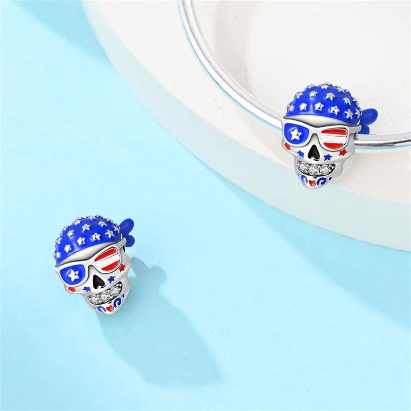 Original 925 Sterling Silver Luminous Lantern & Magic Cat Charm Bead | Glowing Angel Jungle Pendant for Bracelet Jewelry