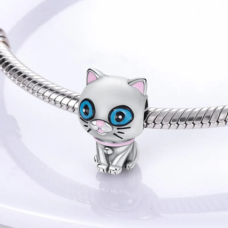 Cat Collection 925 Sterling Silver Charms Bead | Persian Bell & Multifarious Cat Dangle Fit Pandora Bracelet Necklace DIY Jewelry