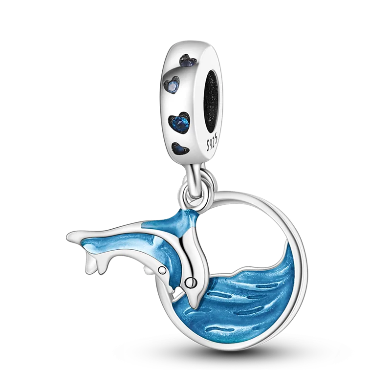 925 Sterling Silver Summer Ocean Collection Charms | Dangle Beads for Women Lover DIY Fine Jewelry Gift
