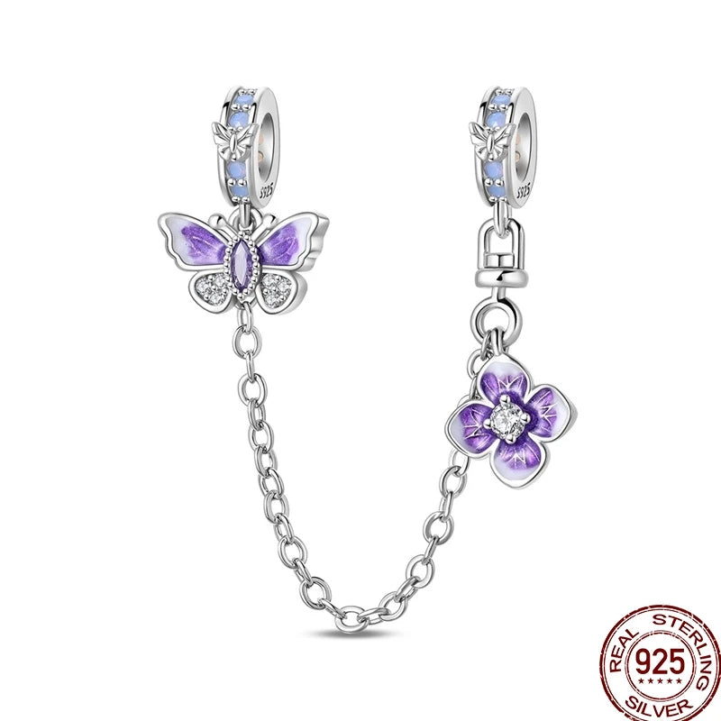 100% 925 Sterling Silver Heart Family Charms with Pumpkin & Pave Zircon Pendant – Fits Original Bracelet DIY Jewelry Gifts