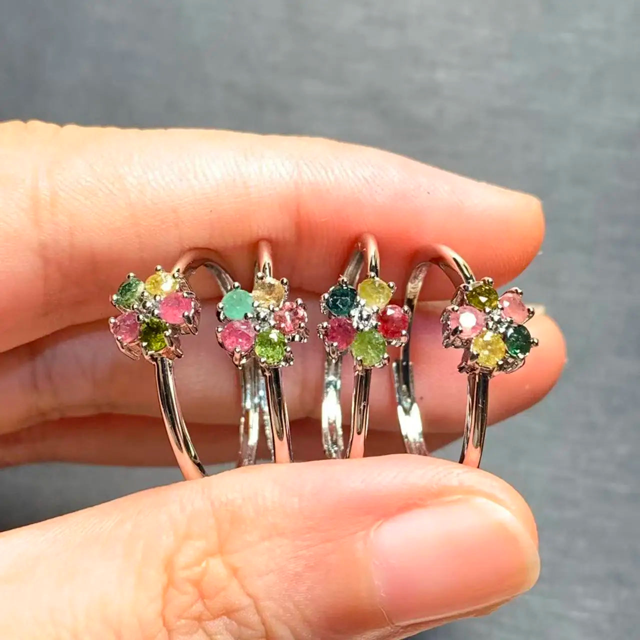 New Arrival Natural Tourmaline Stone Ring – Elegant Copper Jewelry Gift for Women