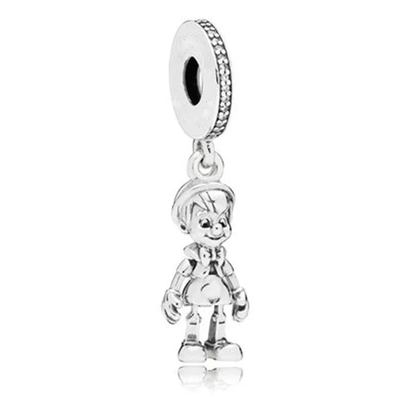 925 Sterling Silver Disney Castle Flower Fairy Rabbit Wings Charm | Fits Original Bracelet Pendant Women DIY Jewelry