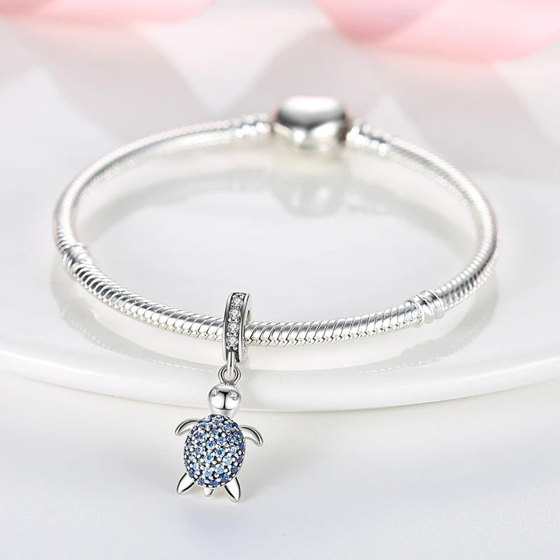 New Summer Ocean Silver Plated Sea Turtle & Starfish Shell Charm | DIY Bracelet Jewelry for Women
