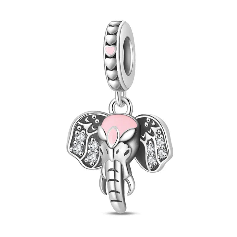 100% 925 Sterling Silver Teddy Bear, Kitten, Puppy & Elephant Luminous Firefly Charms | Sweet Beads Fit Pandora Bracelet Fine Jewelry