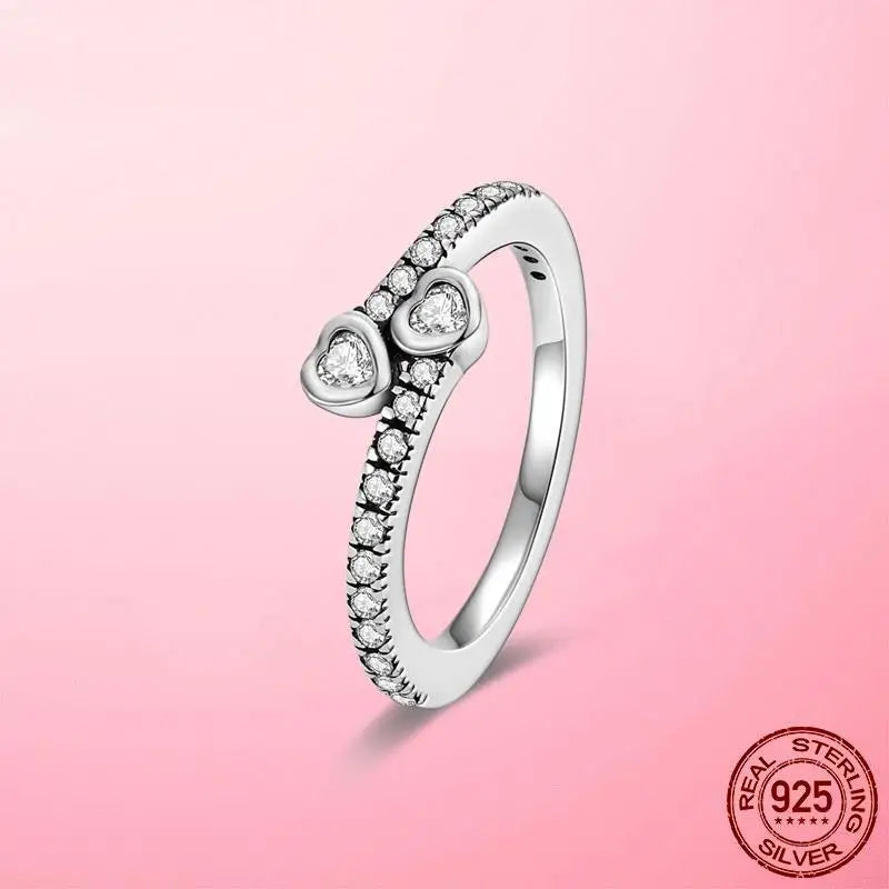 925 Sterling Silver Cocktail Ring Set for Women | CZ Zircon Pave Bridal Wedding & Engagement Jewelry