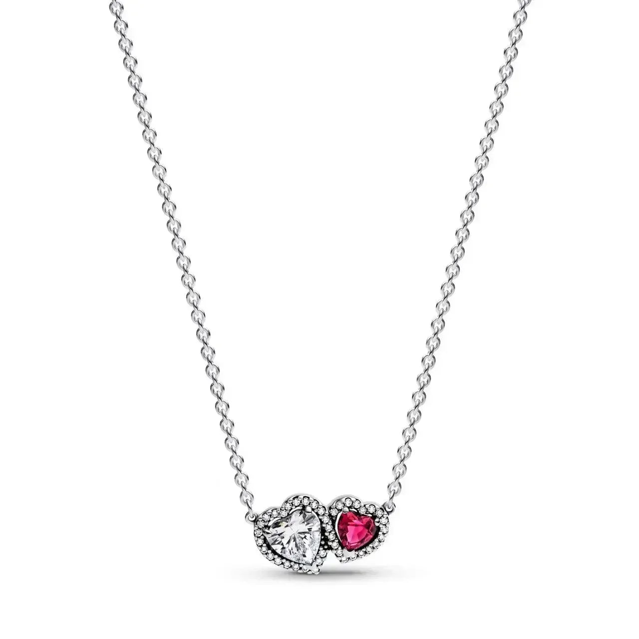 Colorful Heart-Shaped 925 Sterling Silver Pendant Necklace – Lover’s Holiday Jewelry