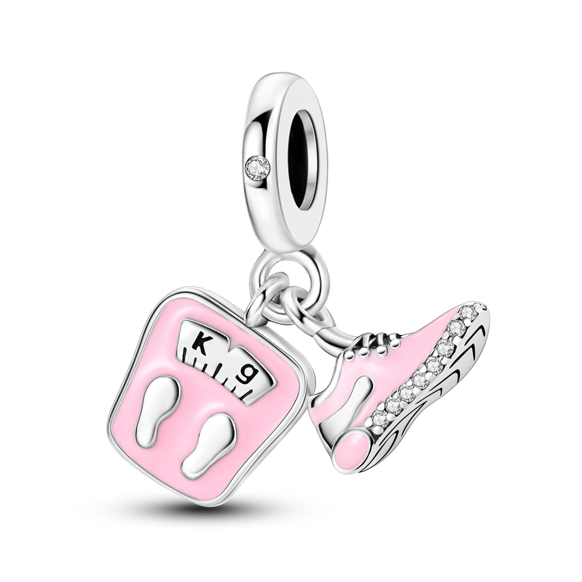 925 Sterling Silver Pink Ballet Girl Charms | Bow Pendant Beads Fit Original Bracelet & Necklace DIY Jewelry for Women