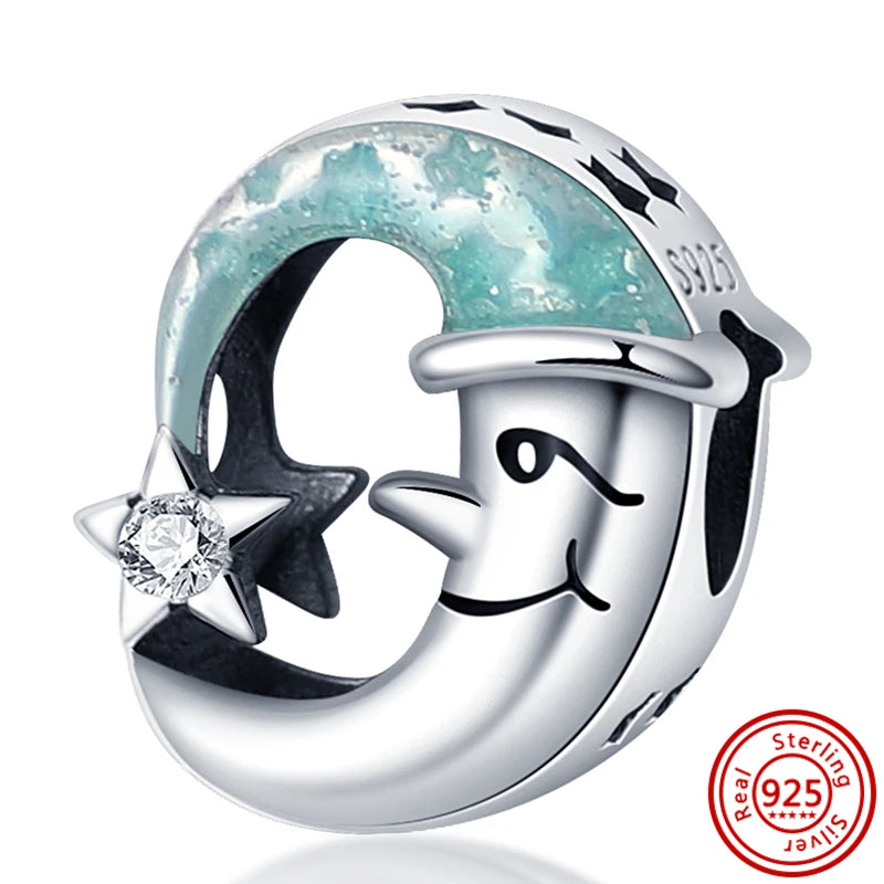 925 Sterling Silver Heart-Shaped Moon Rose Beads Charm | Classic Random Blind Bag | Affordable DIY Bracelet Jewelry Gift