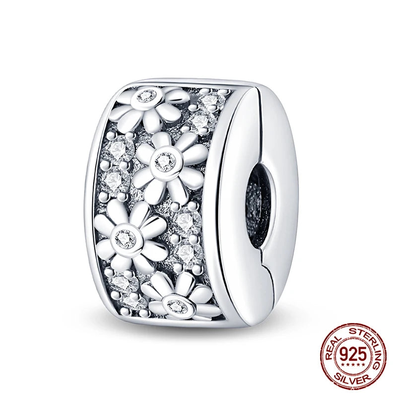 925 Sterling Silver Luminous Butterfly Star Moon Charm Bead | Round Clasp Bead for 3mm DIY Bracelet Jewelry Gift