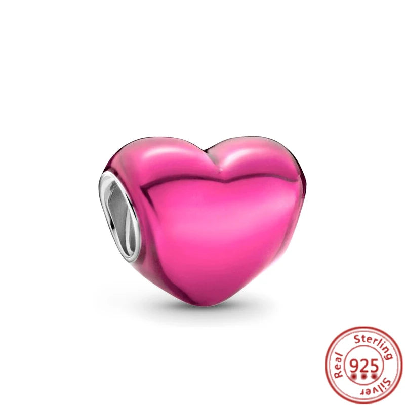 925 Sterling Silver Heart-Shaped Series Sweet Beads | Fit Original DIY Bracelet Women’s Jewelry Accessories Gift