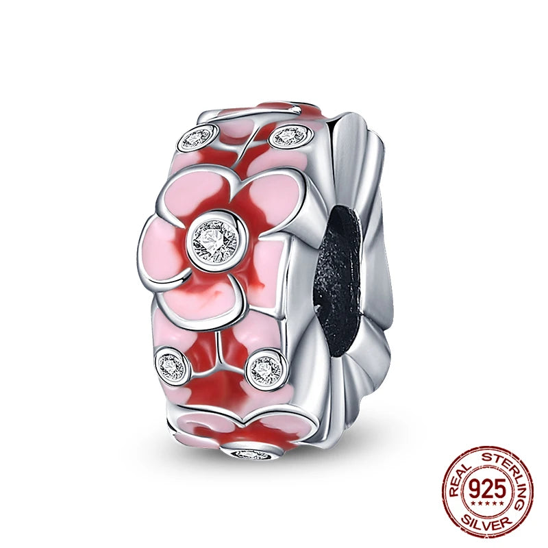 925 Sterling Silver Luminous Butterfly Star Moon Charm Bead | Round Clasp Bead for 3mm DIY Bracelet Jewelry Gift