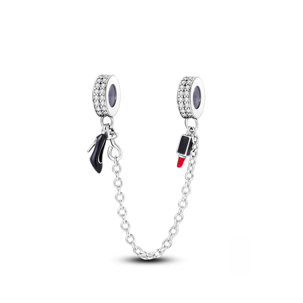 925 Sterling Silver Butterfly, Moon & Life Tree Safety Chain | Fits Original Bracelet DIY Jewelry Accessory