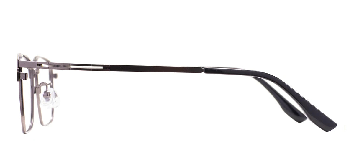 Rectangular Metal Browline Glasses Frame – Comfortable Large Full Rim Business Eyewear for Men