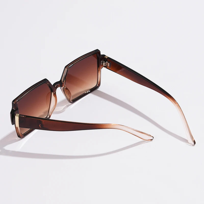 1/2pcs Vintage Large Frame Square Sunglasses for Women – Retro Brand Big Frame Sun Glasses | Black Fashion Gradient Eyeglasses