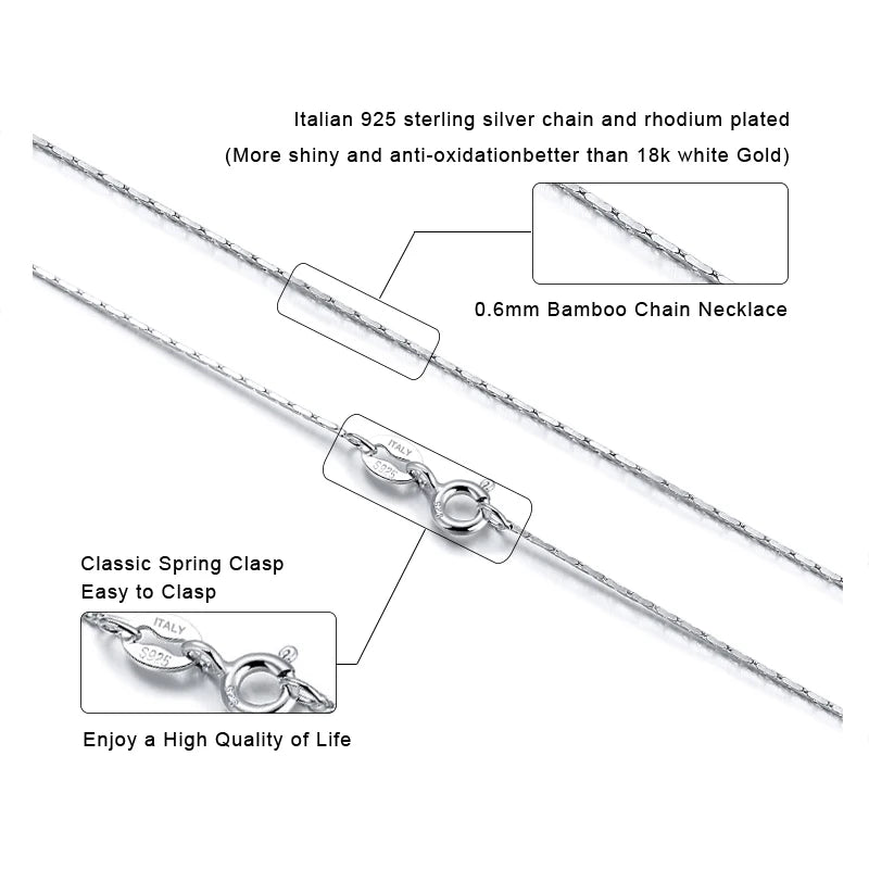 ORSA JEWELS 925 Sterling Silver 0.6mm Bamboo Chain Necklace – 14K Gold Plated Women’s Jewelry Birthday Gift SC21