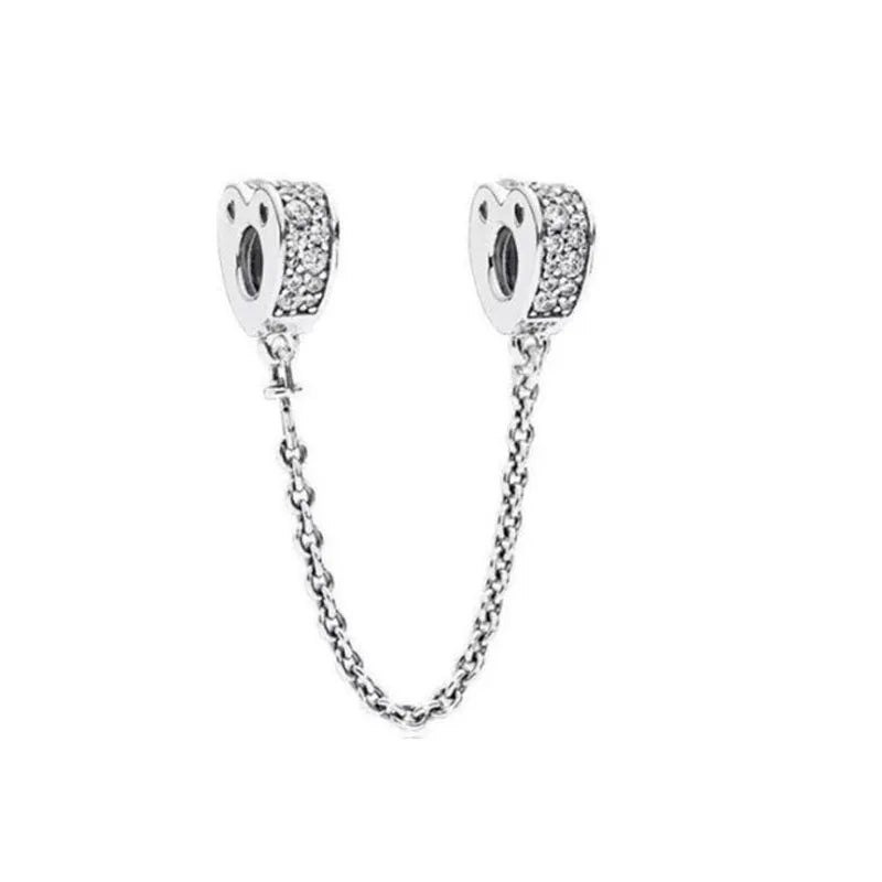 925 Sterling Silver Butterfly, Moon & Life Tree Safety Chain | Fits Original Bracelet DIY Jewelry Accessory