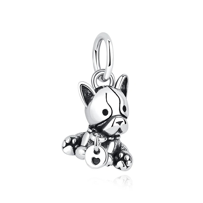 Original Sterling Silver Pet Paw Charm | Love Dog Cat Print Beads for Pandora Bracelets & DIY Jewelry