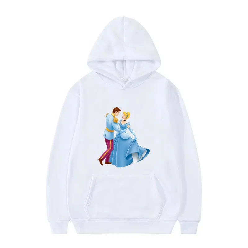 Disney Princess Graphic Hoodie | Y2K Sweet Style Long Sleeve Sweatshirt with Pockets for Women