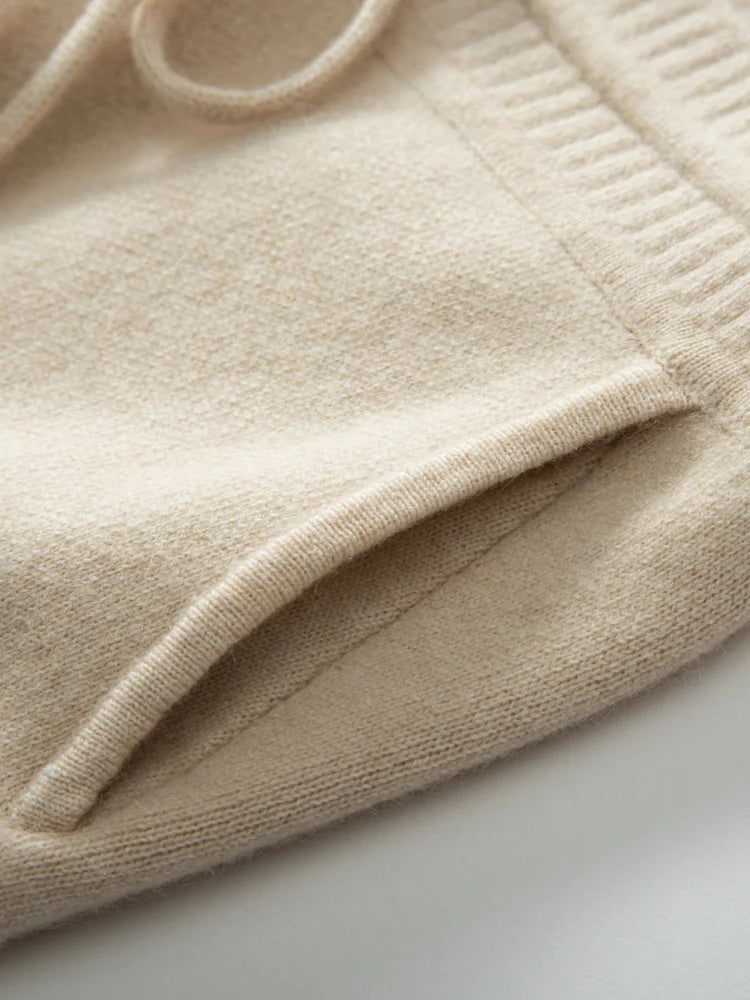 100% Cashmere High Waist Wide Leg Pants | Winter Warm Solid Trousers | Casual Korean Women’s Pants