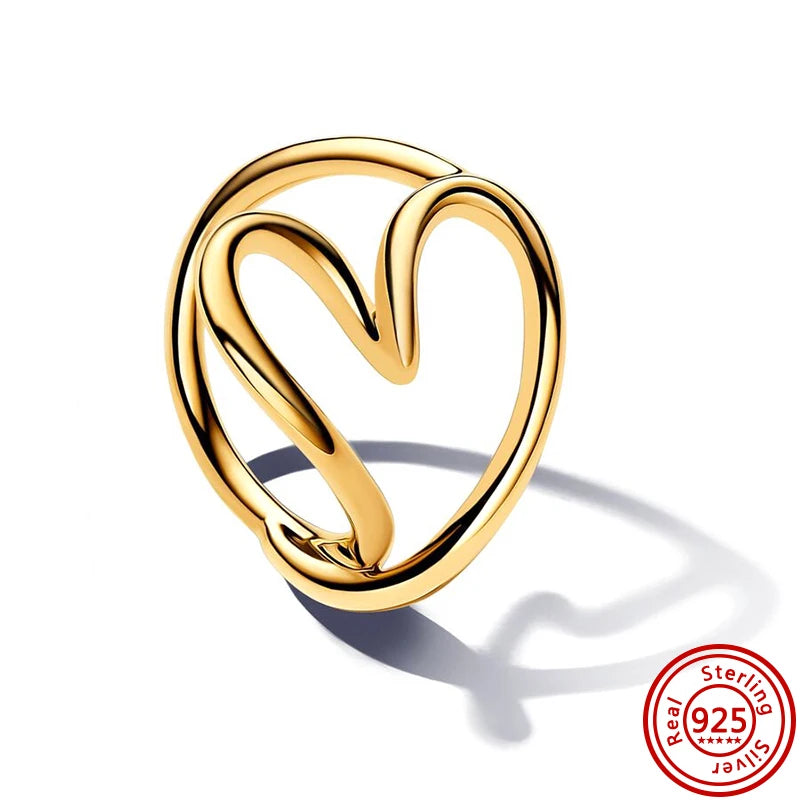 925 Sterling Silver Women's Golden Charm Pearl Ring | Retro Party & Anniversary Jewelry