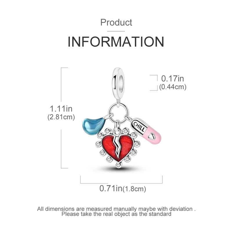 Doctor Nurse 925 Sterling Silver Charms Beads | Original Trendy Medical Pendant for DIY Bracelet Jewelry