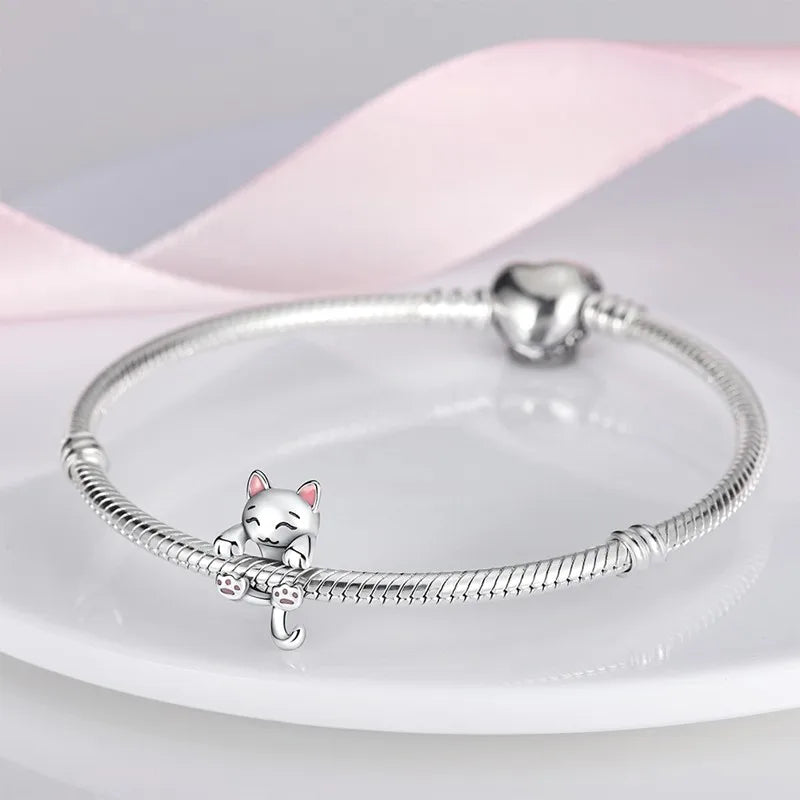 Cat Collection 925 Sterling Silver Charms Bead | Persian Bell & Multifarious Cat Dangle Fit Pandora Bracelet Necklace DIY Jewelry