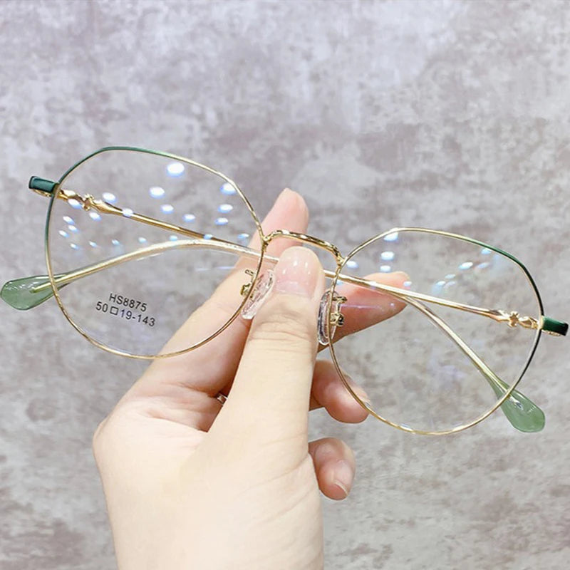 Anti Blue Light Metal Polygon Myopia Glasses – Unisex Computer Optical Eyeglasses for Women & Men | Goggle Style