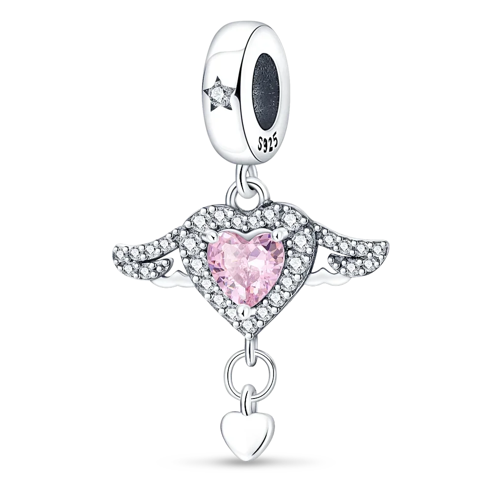 925 Sterling Silver Blue Moon Plane Space Series Glass Beads Clip Charm for Bracelet