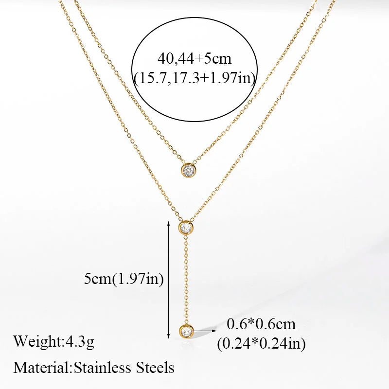 GANEMLY 316L Stainless Steel Water Drop Pendant Necklace – 18K Gold Plated Trendy Women’s Jewelry Gift