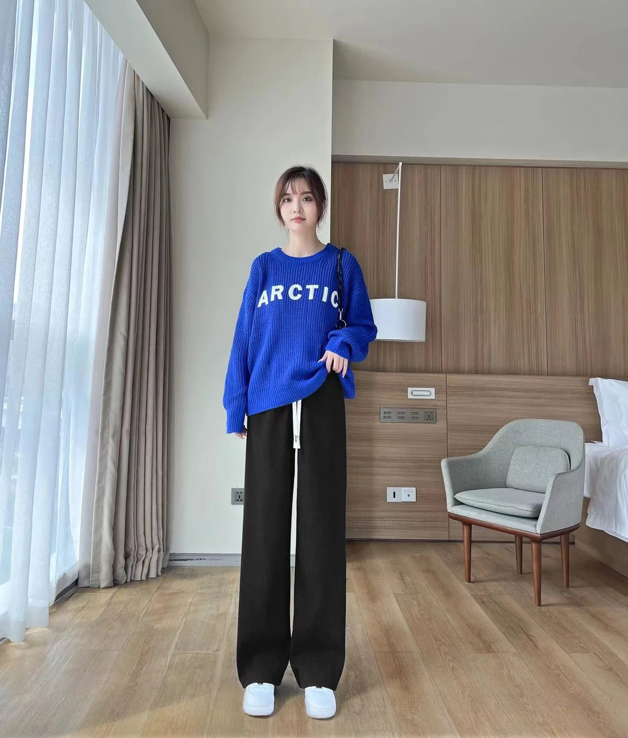 Women’s Fleece Wide Leg Pants | Winter High Waist Loose Casual Long Pants