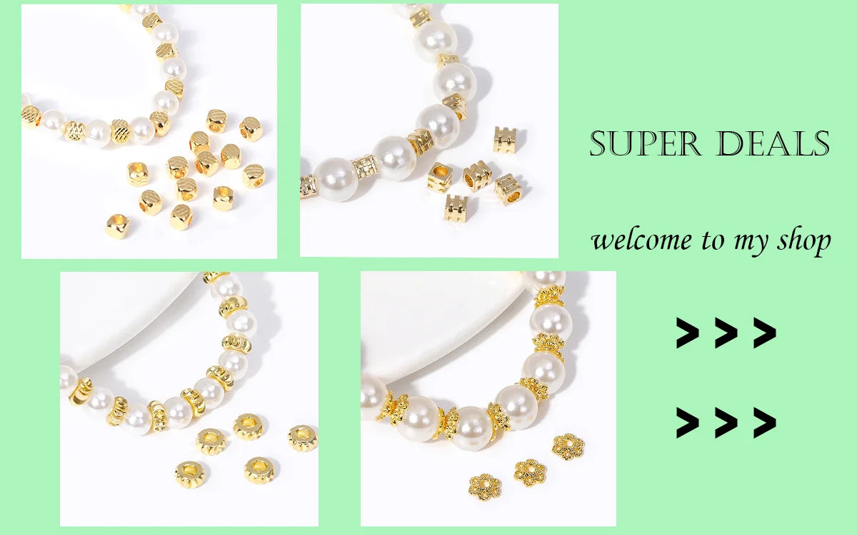 18K Gold Plated Flower Spacer Beads – Brass Bead Separators for Jewelry Making & DIY Crafts