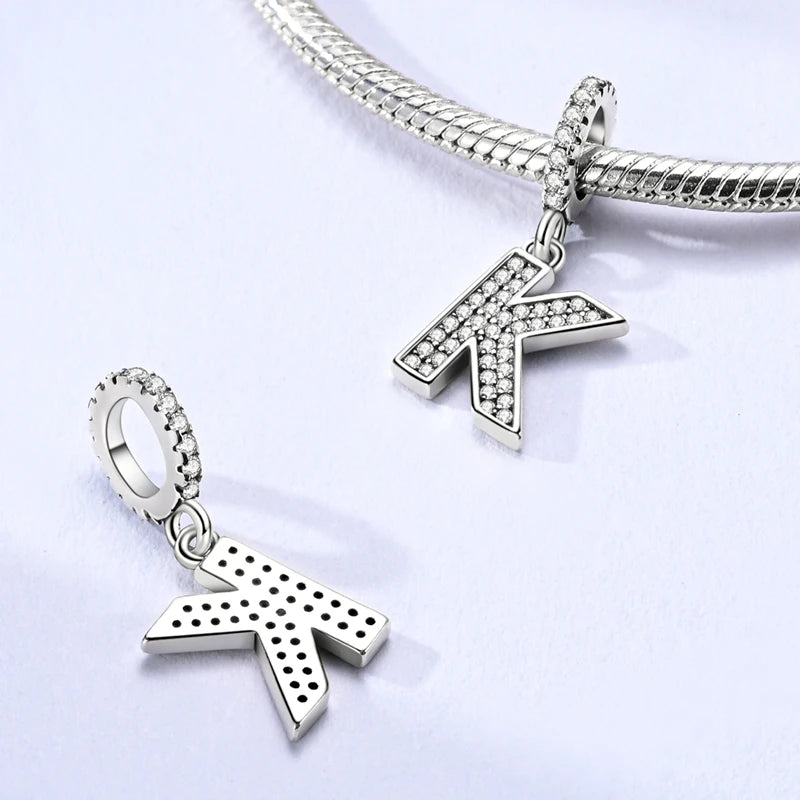 New 26 A–Z Letter Charms Beads 925 Sterling Silver | Alphabet Pendant Fit Original Bracelet Women Jewelry Gift