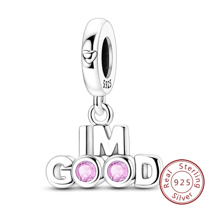 Original 925 Sterling Silver Charms – Mushroom, Unicorn, Wings & Pearl Beads for Women