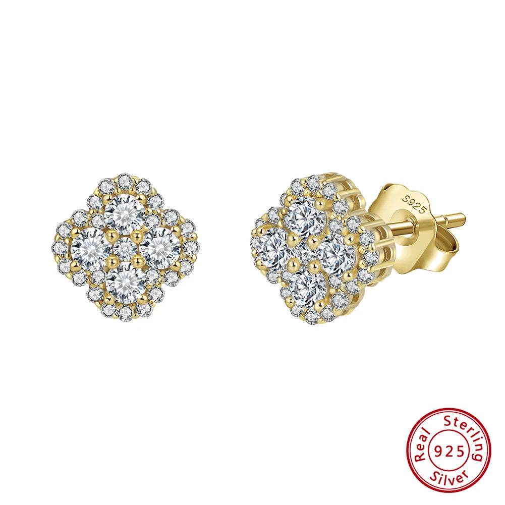 ORSA JEWELS 925 Sterling Silver Four-Leaf Clover Pendant Necklace with Premium Zirconia