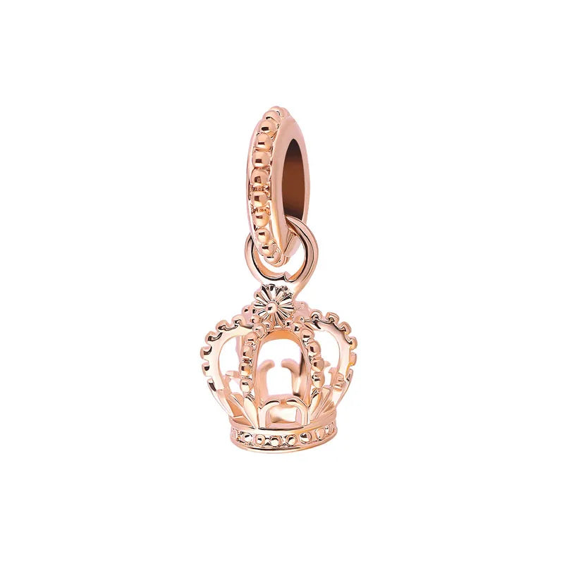 925 Sterling Silver Rose Gold Rabbit & Eiffel Tower Charm | Fit Original European Bracelet DIY Jewelry