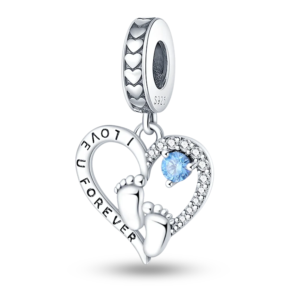 925 Sterling Silver Blue Series Charm | Dragonfly, Butterfly, Bird & Pansy Flower Pendant for 4MM Bracelet