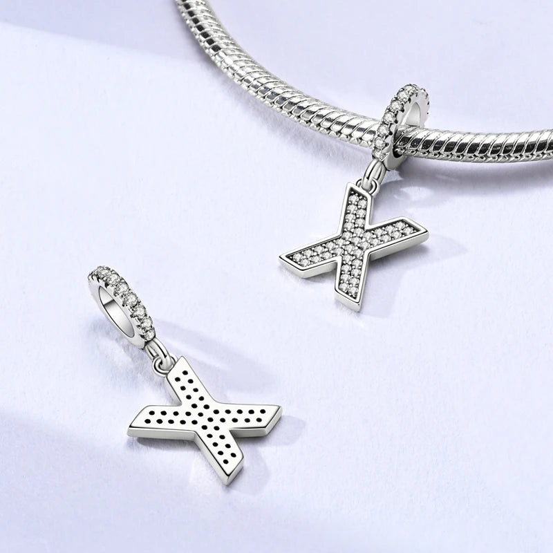 New 26 A–Z Letter Charms Beads 925 Sterling Silver | Alphabet Pendant Fit Original Bracelet Women Jewelry Gift