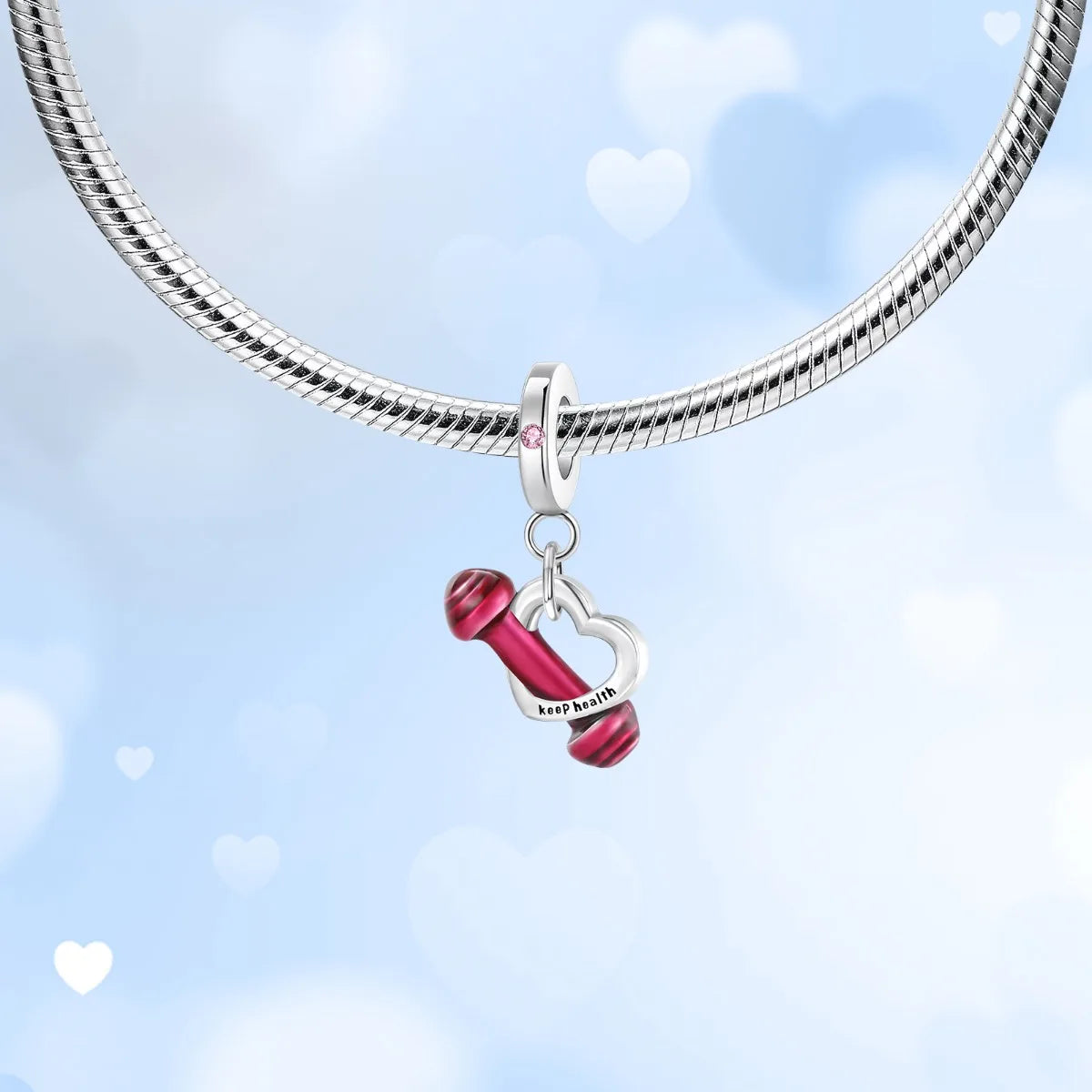 925 Sterling Silver Red Heart Charms | Apple, Rose & Gift Box Beads Fit Original Bracelet Necklace Women Jewelry
