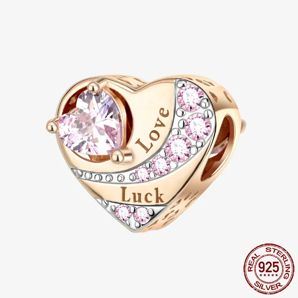 Sparkling Golden Series 925 Sterling Silver Pavé Clip Charm | Fit Original Pandora Bracelet – DIY Jewelry Christmas Gift