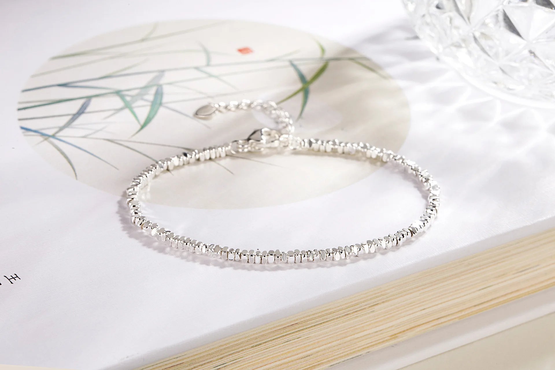 925 Sterling Silver Crushed Silver Bracelet – Irregular Jewelry for Women & Girls