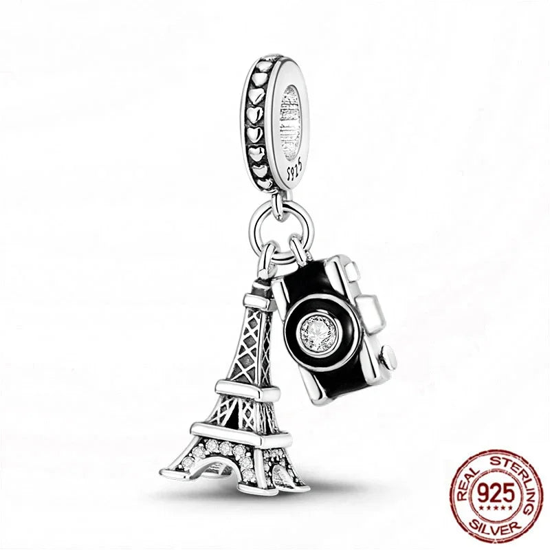 925 Sterling Silver Number & Puppy Family Beads Pendant | Fit 4mm Hole Bracelets