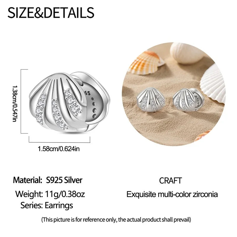 New Original 925 Sterling Silver Sweetheart Bow & Crab Ocean Earrings | Donut Zircon Round Design Women’s Fine Jewelry