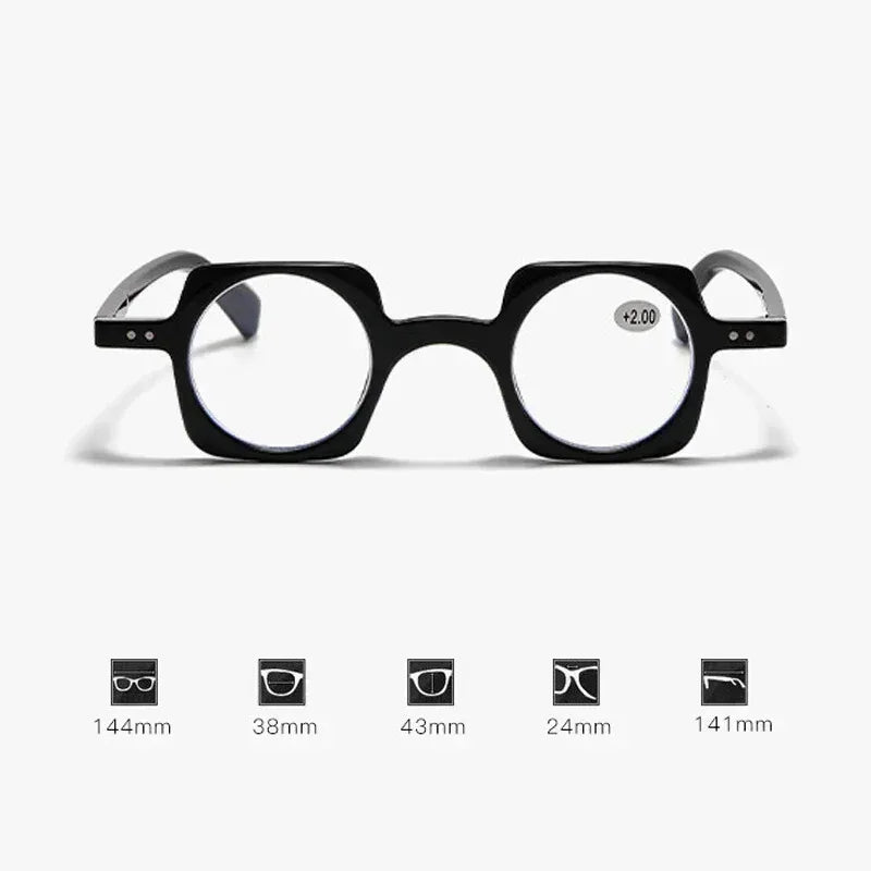 Retro Anti-Blue Light Reading Glasses – Fashionable Square Hyperopia Glasses for Men & Women