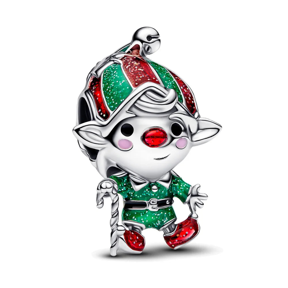 Sparkling Christmas Butterfly Bell Moon Charms | 925 Silver Beads Fit Original Pan Bracelet | DIY Women Jewelry New Year Gift