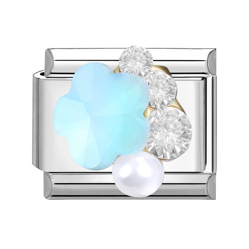 2025 Original Zircon Bow Knot Star Cherry Italian Charm | Stainless Steel 9mm Links DIY Modular Bracelet Jewelry Wholesale