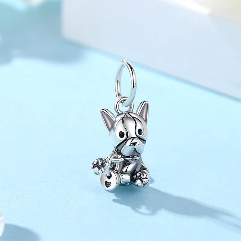 Original Sterling Silver Pet Paw Charm | Love Dog Cat Print Beads for Pandora Bracelets & DIY Jewelry